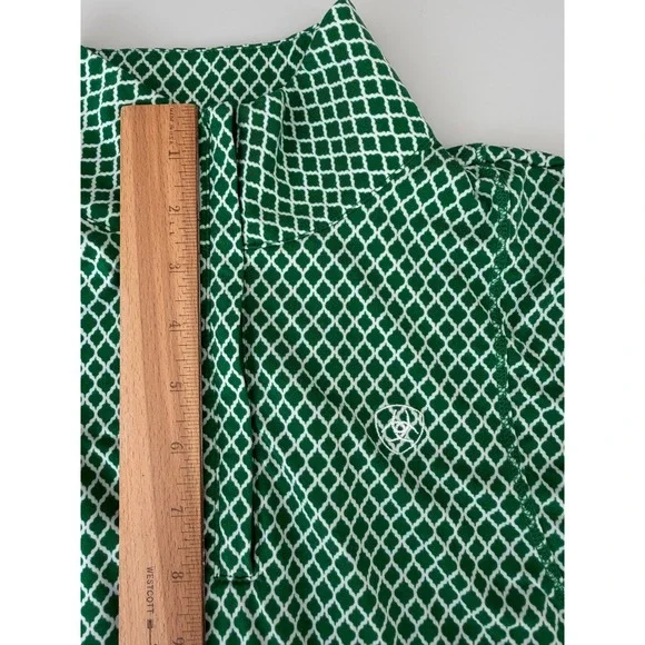 AriatTEK Cold Series Womens Medium Green Geometric Quarter Zip Base Layer Top - Picture 6 of 8